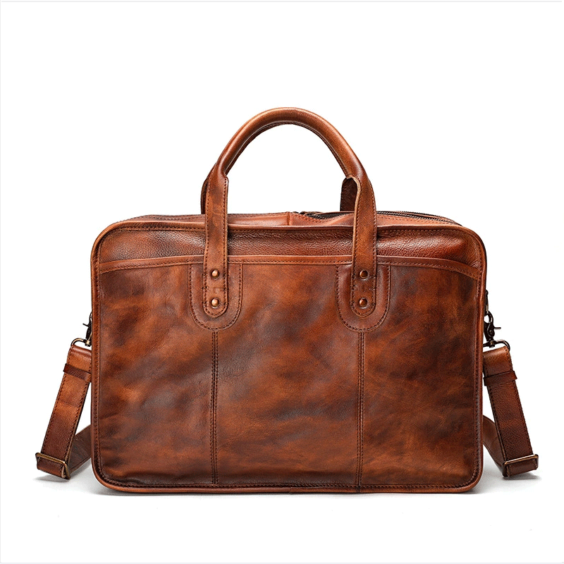 Vegetable Tanning Leather  Briefcase