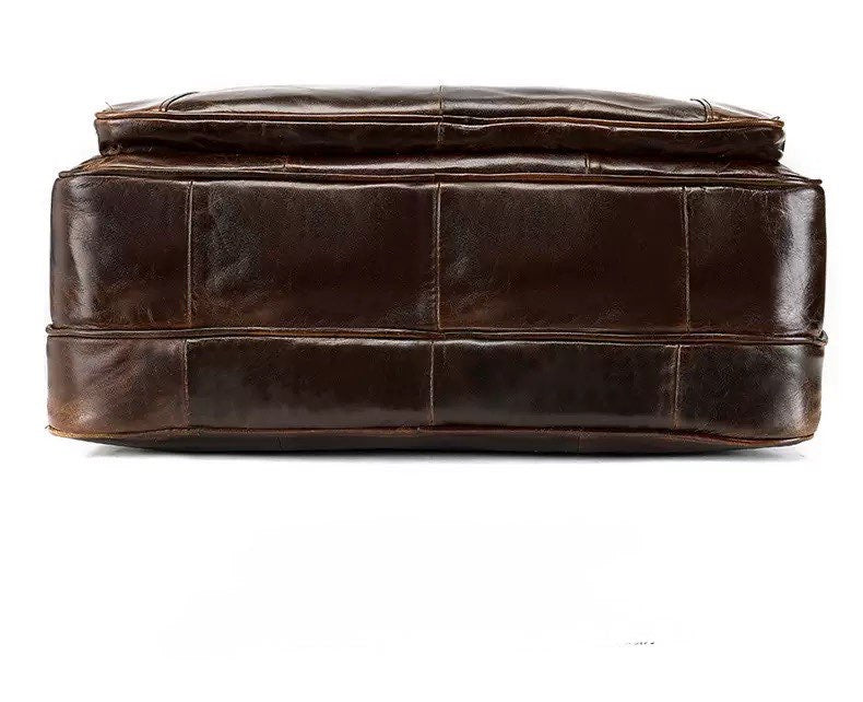 Rossie Viren Vegetable Brown Large Double Zip Briefcase