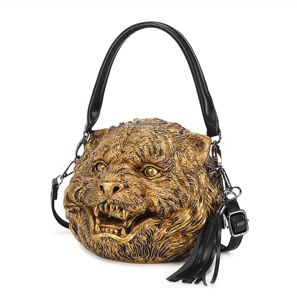 3D Backpack, Fashion 3D Happy Small Tiger Head SquareBag,  Cross Body Handle Shoulder Bag