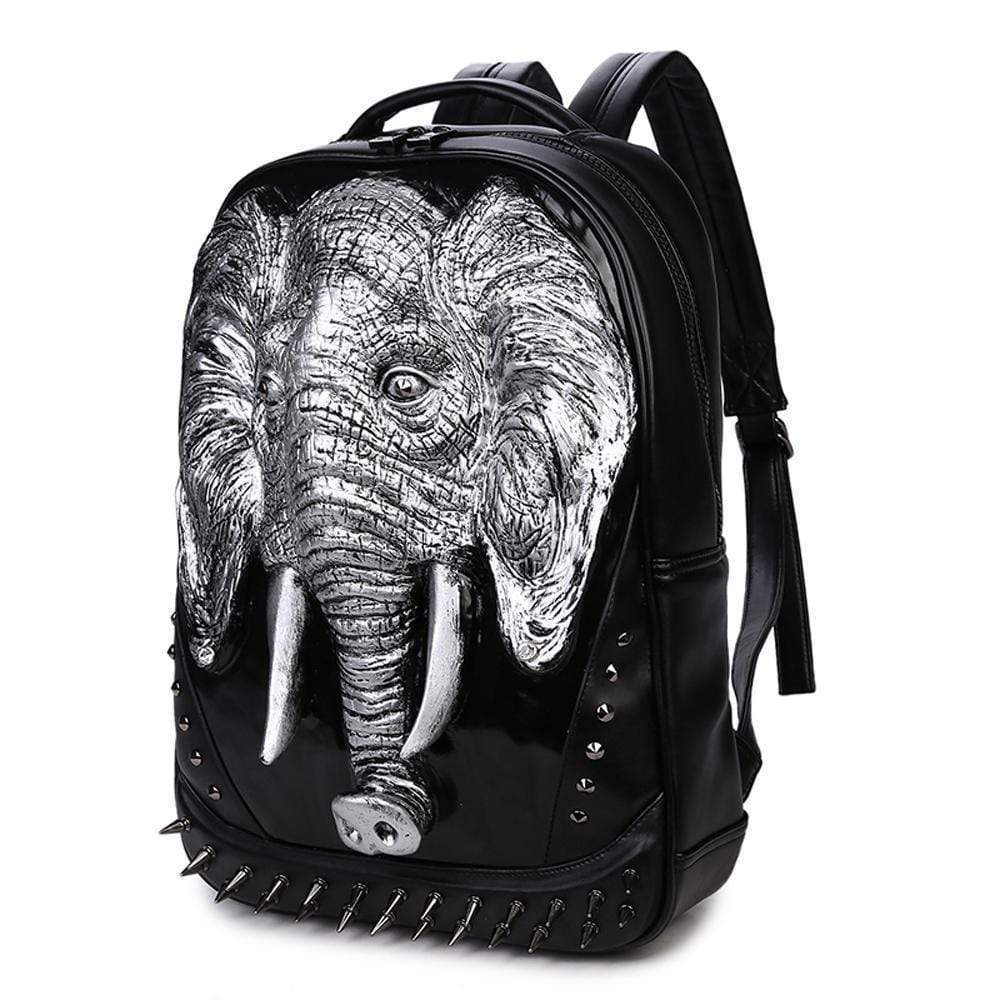 3D Elephant Backpack Studded Knapsacks  Laptop Backpack