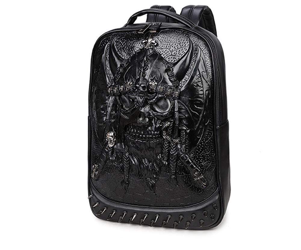 Halloween Backpack Punk Rivets Waterproof 3D Ghost Skull Crown Laptop Computer Knapsack