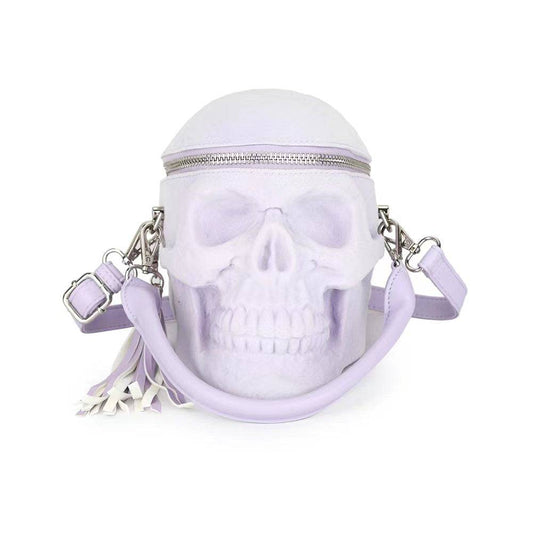 3D Bags Lilac Suede Skull Cross Body Shoulder Bag Mini Handle Handbags