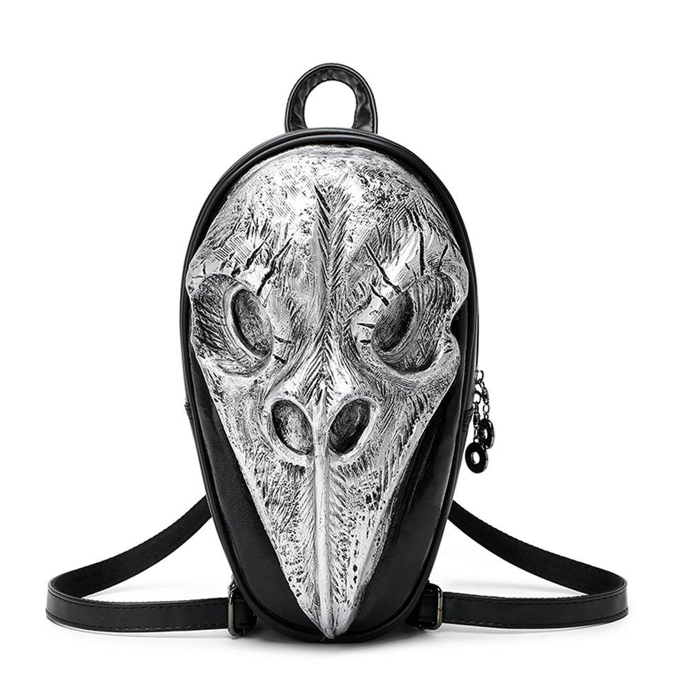 3D Skull Backpack ,3D Skull Bird With Sharp Pointed Beak Small Backpack