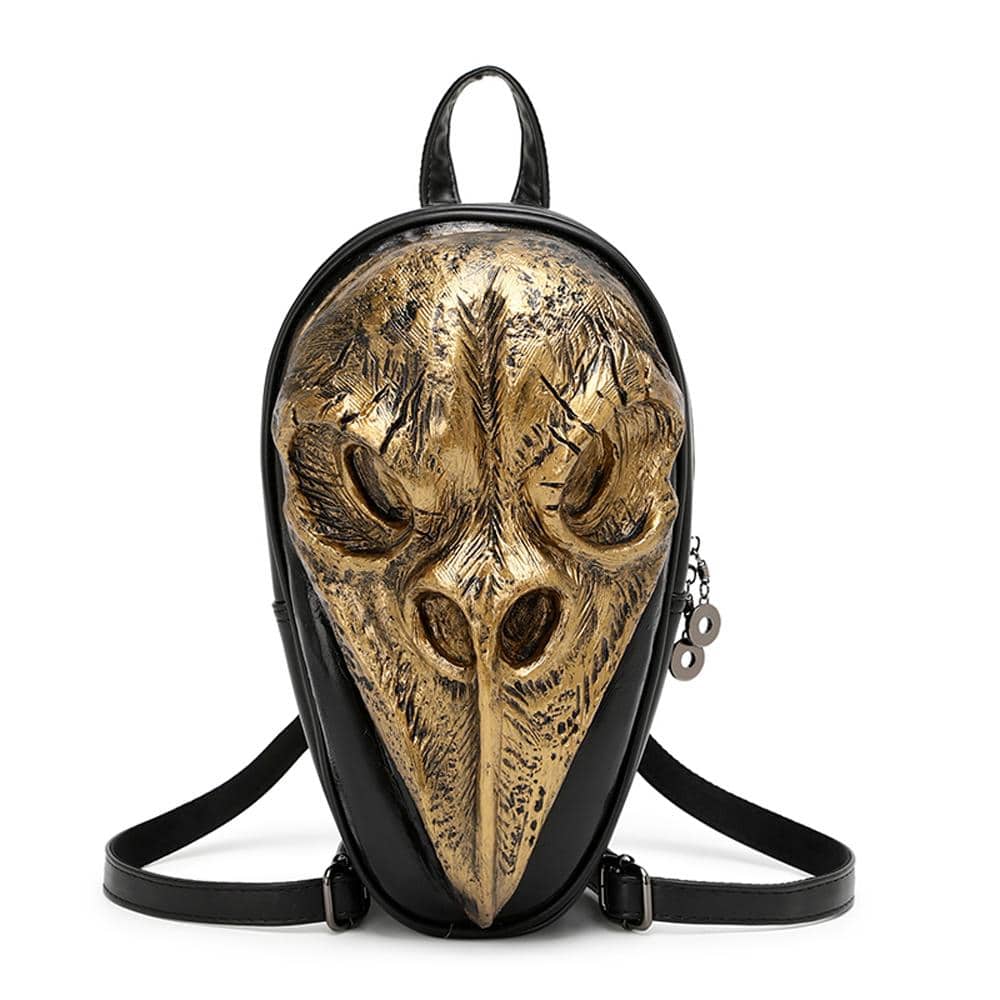 3D Skull Backpack ,3D Skull Bird With Sharp Pointed Beak Small Backpack