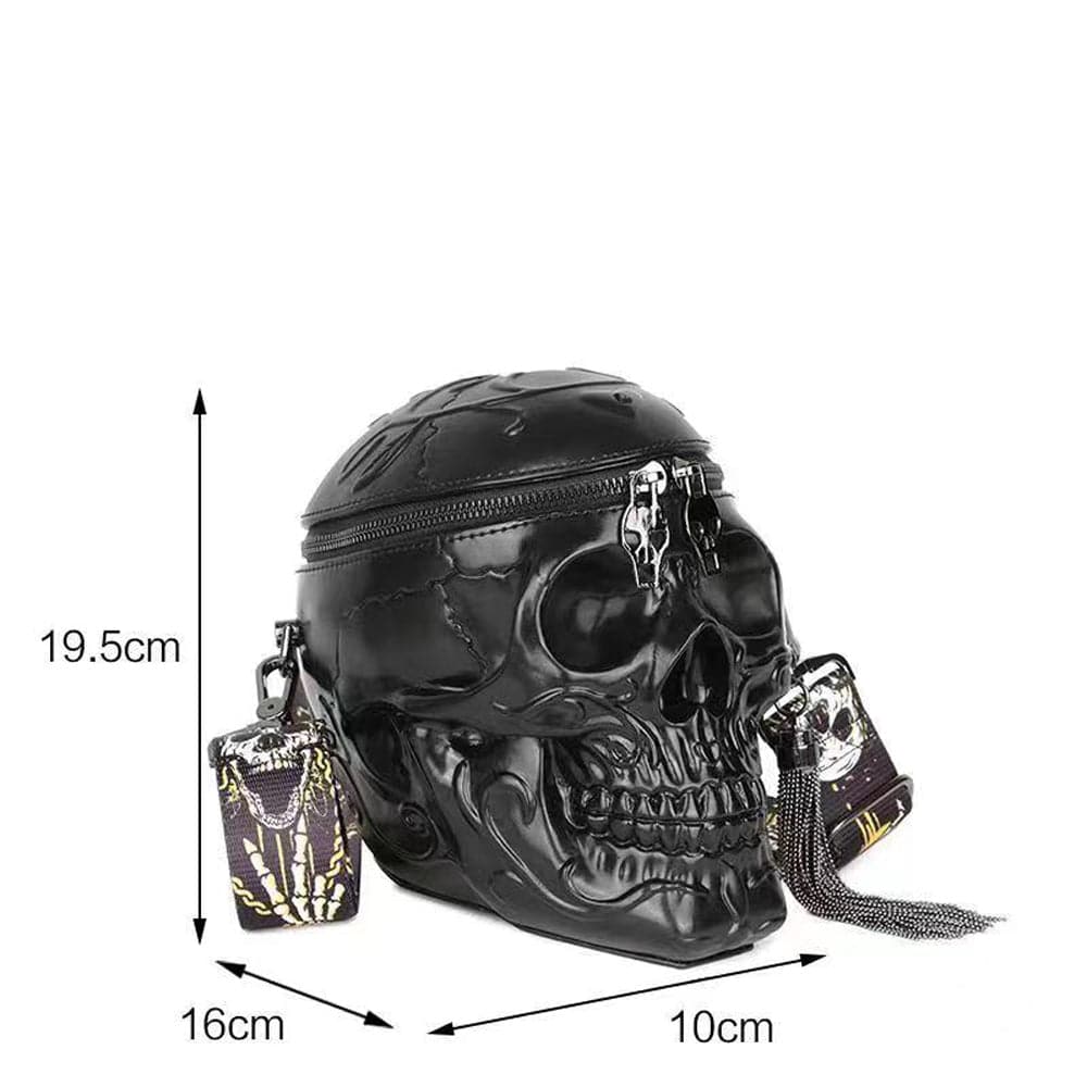 3D Bags Skull Messenger Shoulder Handbag Small Black