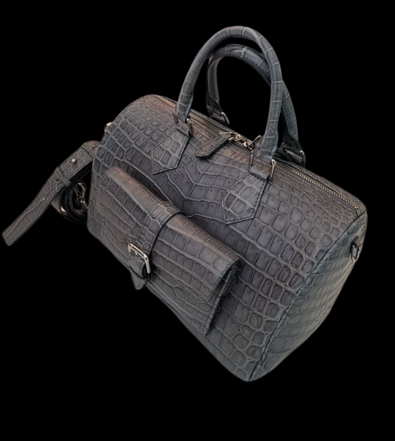 Preorder Womens Vintage Crocodile Leather Satchel Bag