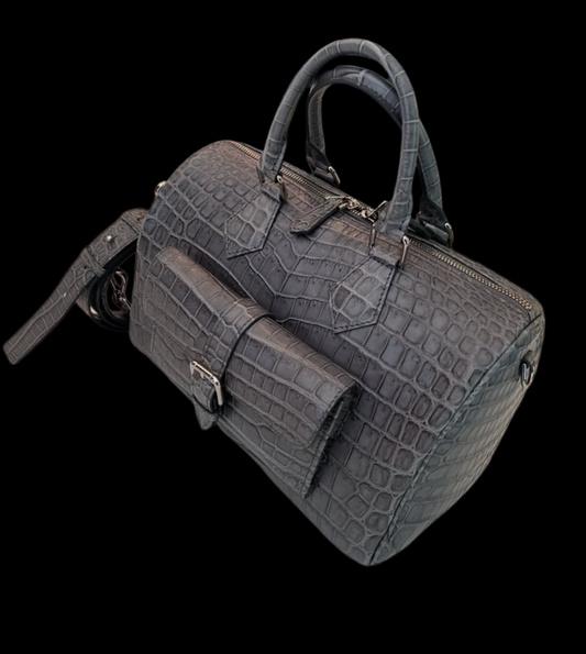 Preorder Womens Vintage Crocodile Leather Satchel Bag