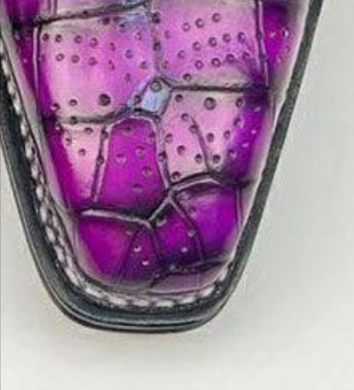 Preorder Hand Painted Vintage Genuine Crocodile Leather Belt Vintage Mauve