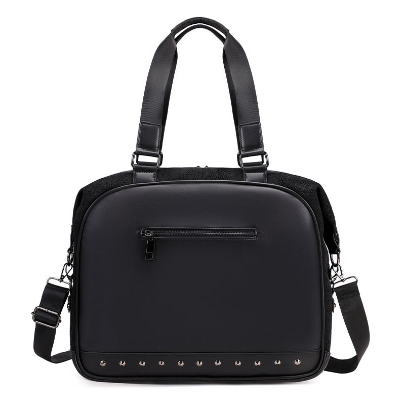 3D Tote Bag 3D PU Leather Large Studded Skull Travel Duffel Shoulder Bag