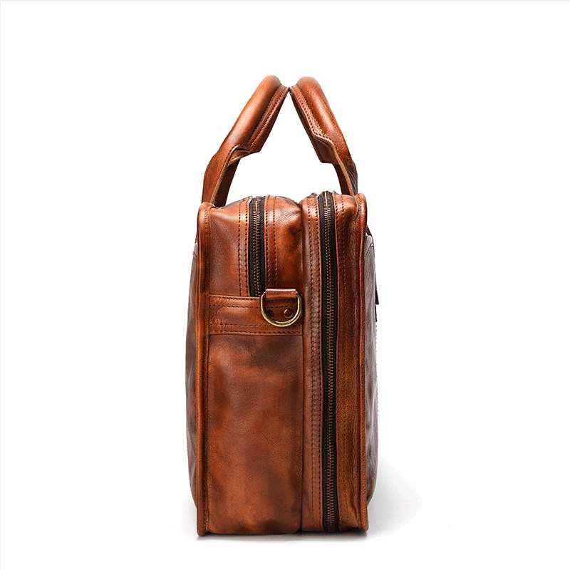 Vegetable Tanning Leather  Briefcase