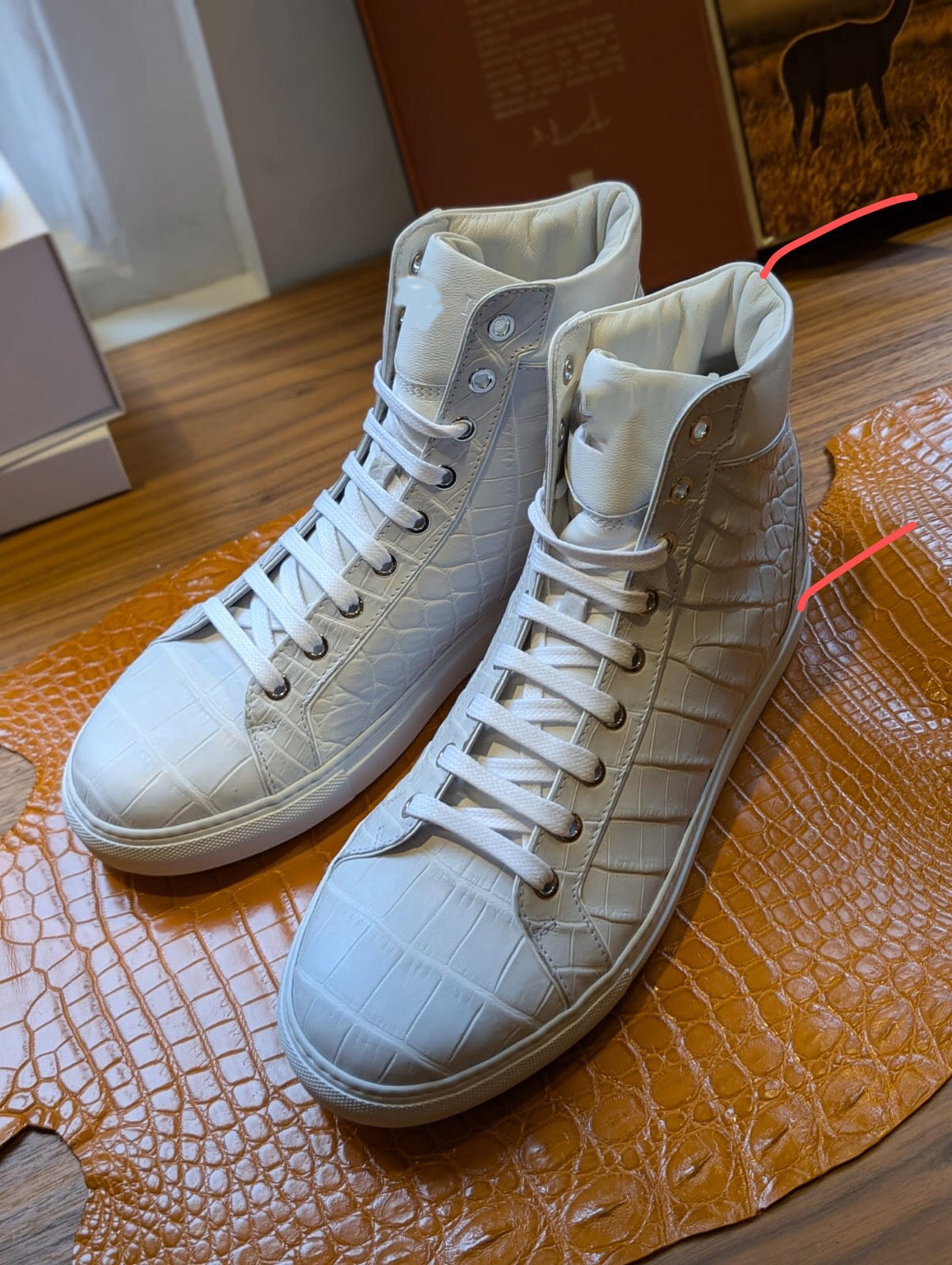 Preorder Men Crocodile Leather Lace Up Shoes Dark Blue Nubuck