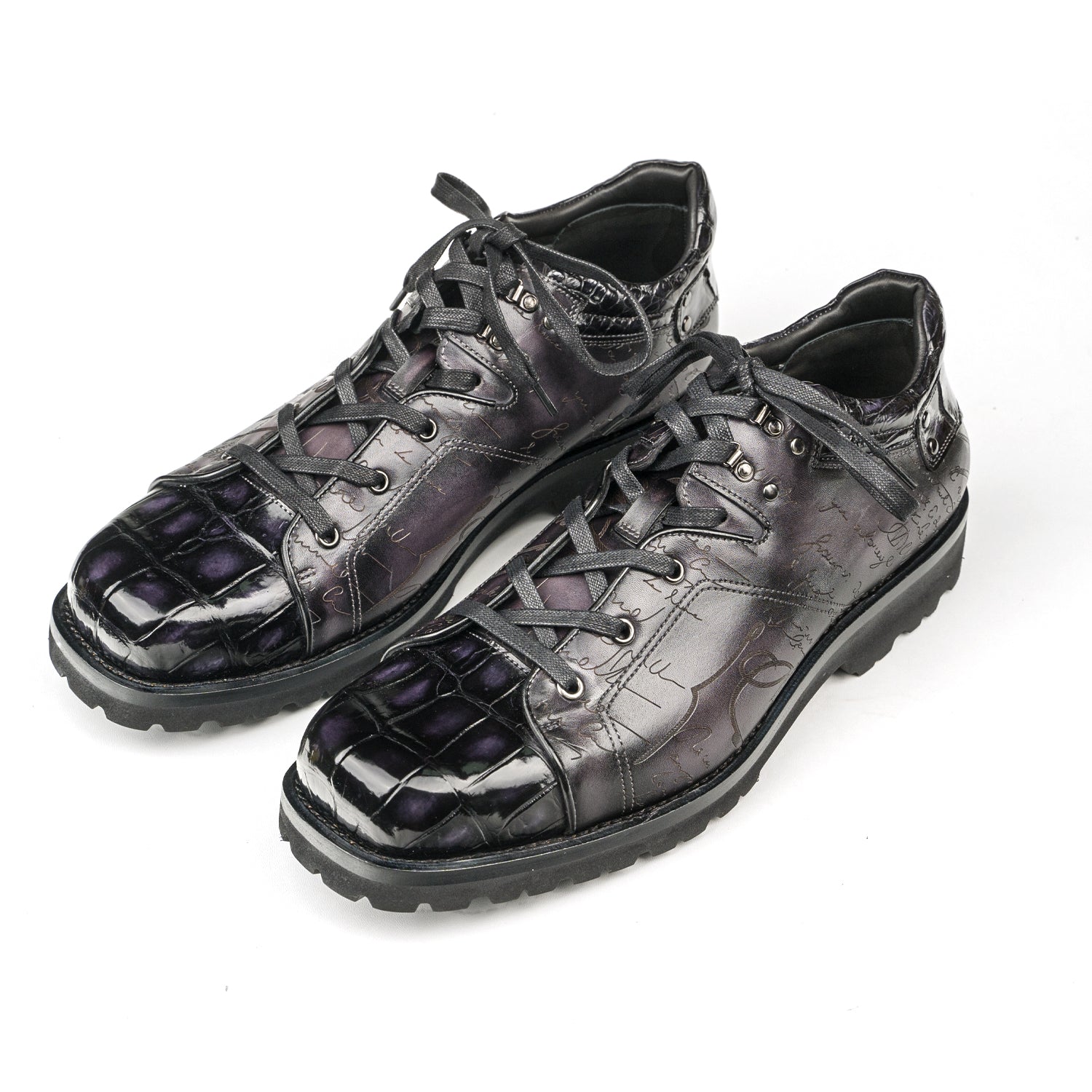 Crocodile Leather Shoes Vtage Crocodile Skin Leather Lace Up Shoes