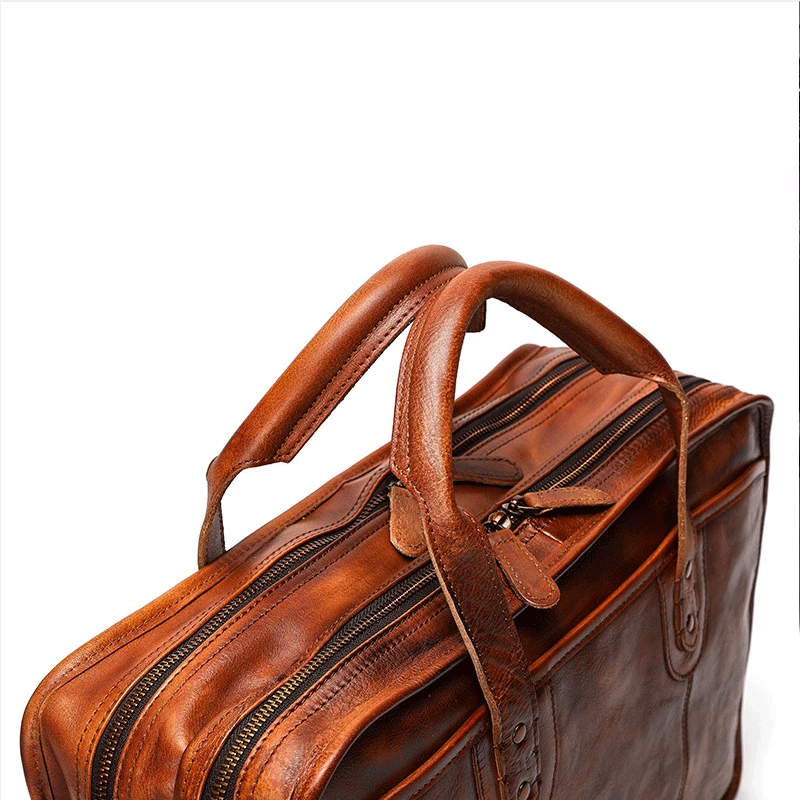 Vegetable Tanning Leather  Briefcase