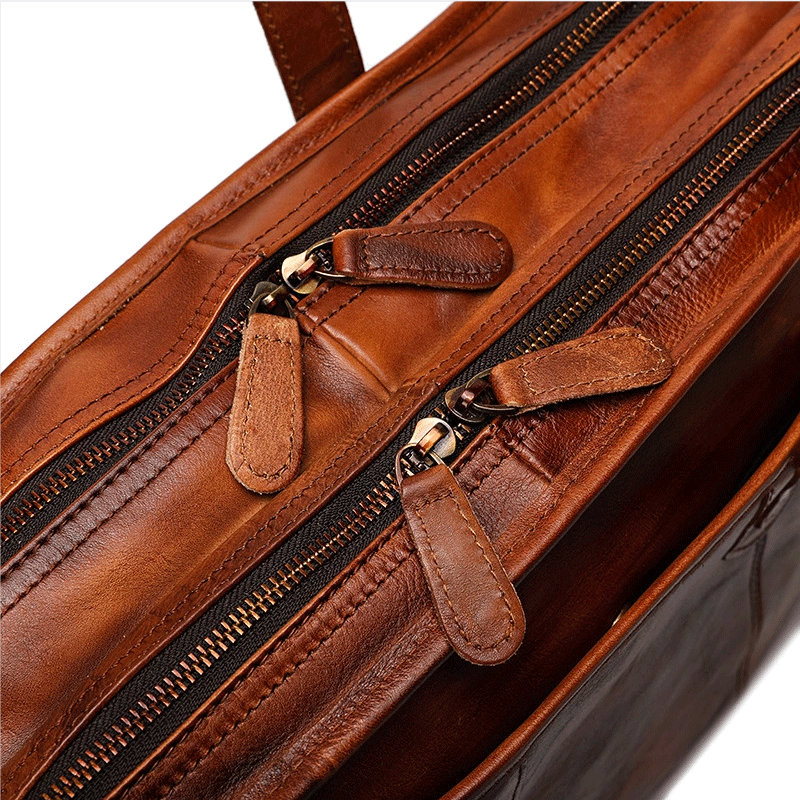 Vegetable Tanning Leather  Briefcase