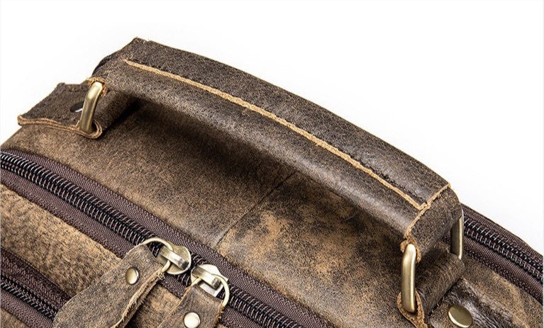 Rossie Viren Vintage Crossbody Bag Two Pockets Front With Grab Handle And Long Shoulder Strap