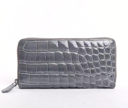 Preorder Now High Shiny Genuine Crocodile Skin Leather Zip Wallets,Limited Quantity
