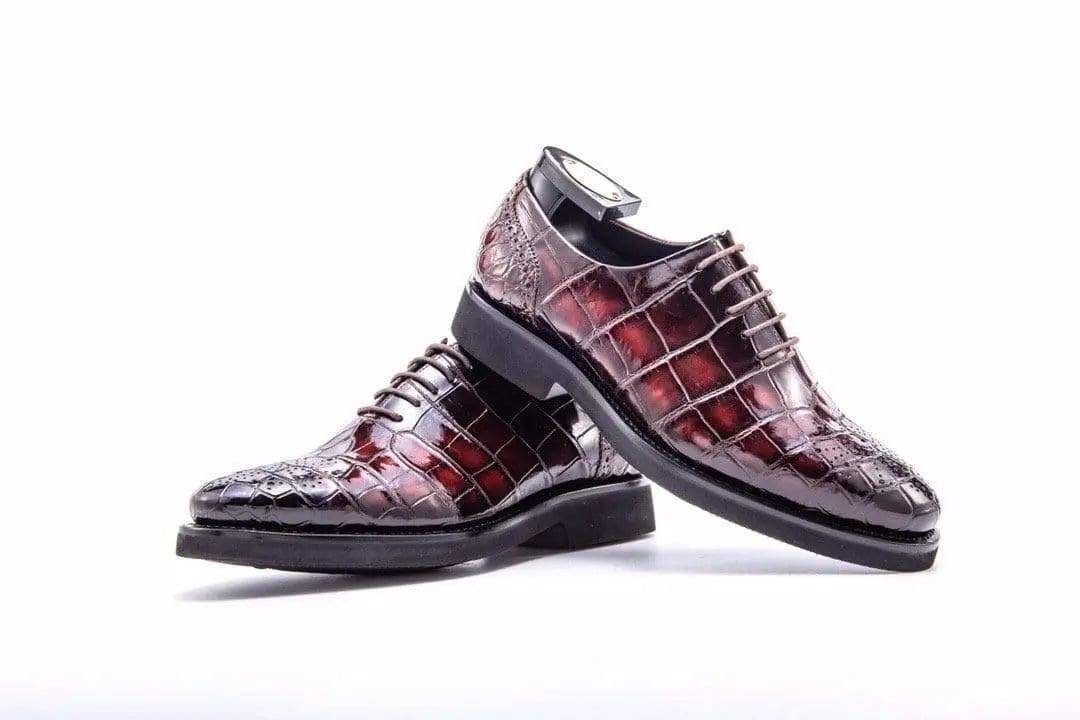 Crocodile Shoes Brouge Shoes ,Crocodile Leather Lace-Up Shoes