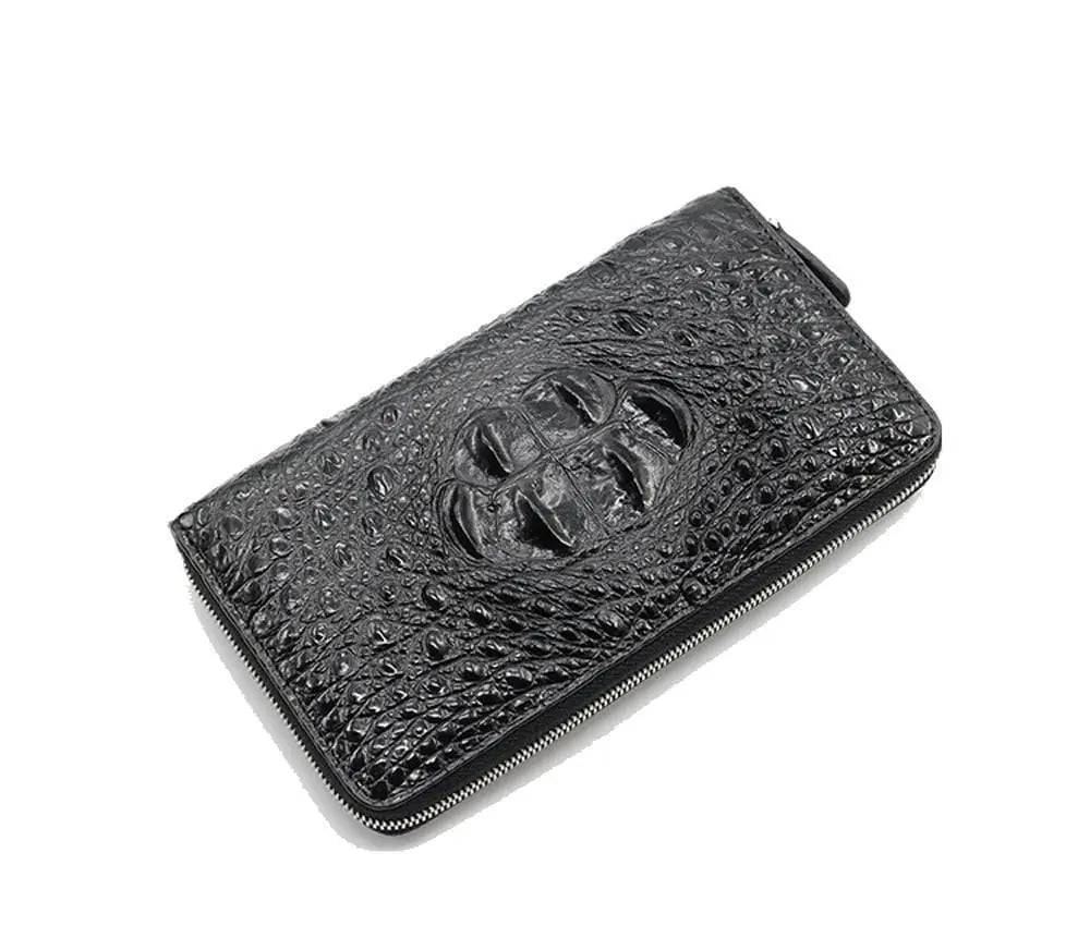 Crocodile  Leather Zipper Wallet