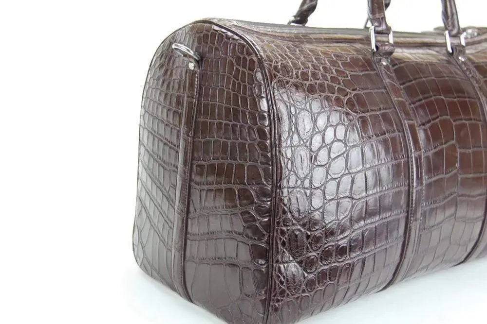 Crocodile Belly Leather Super Medium Travel Duffel Bag