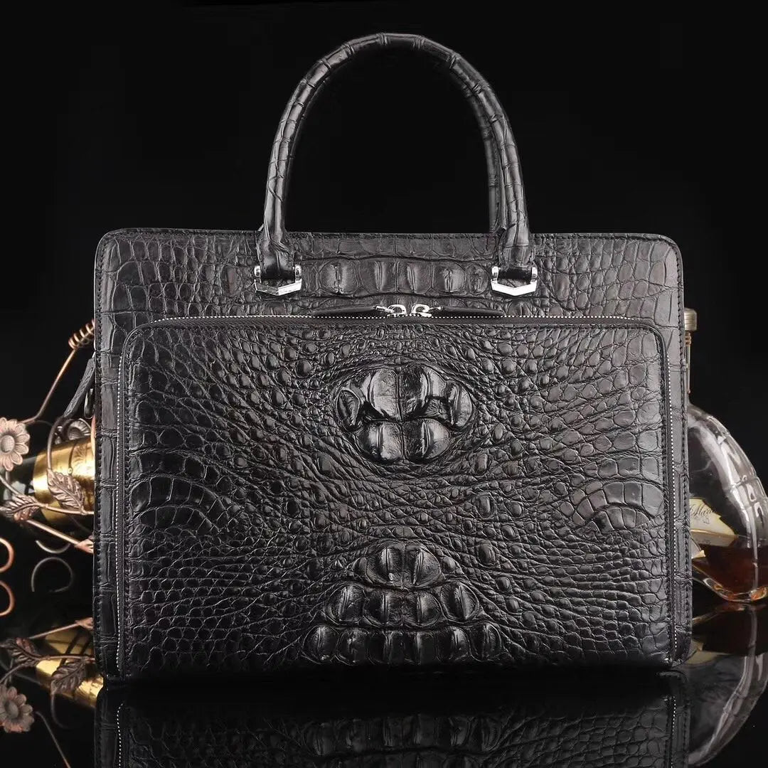 Crocodile Leather Briefcase Laptop Computer Handbag