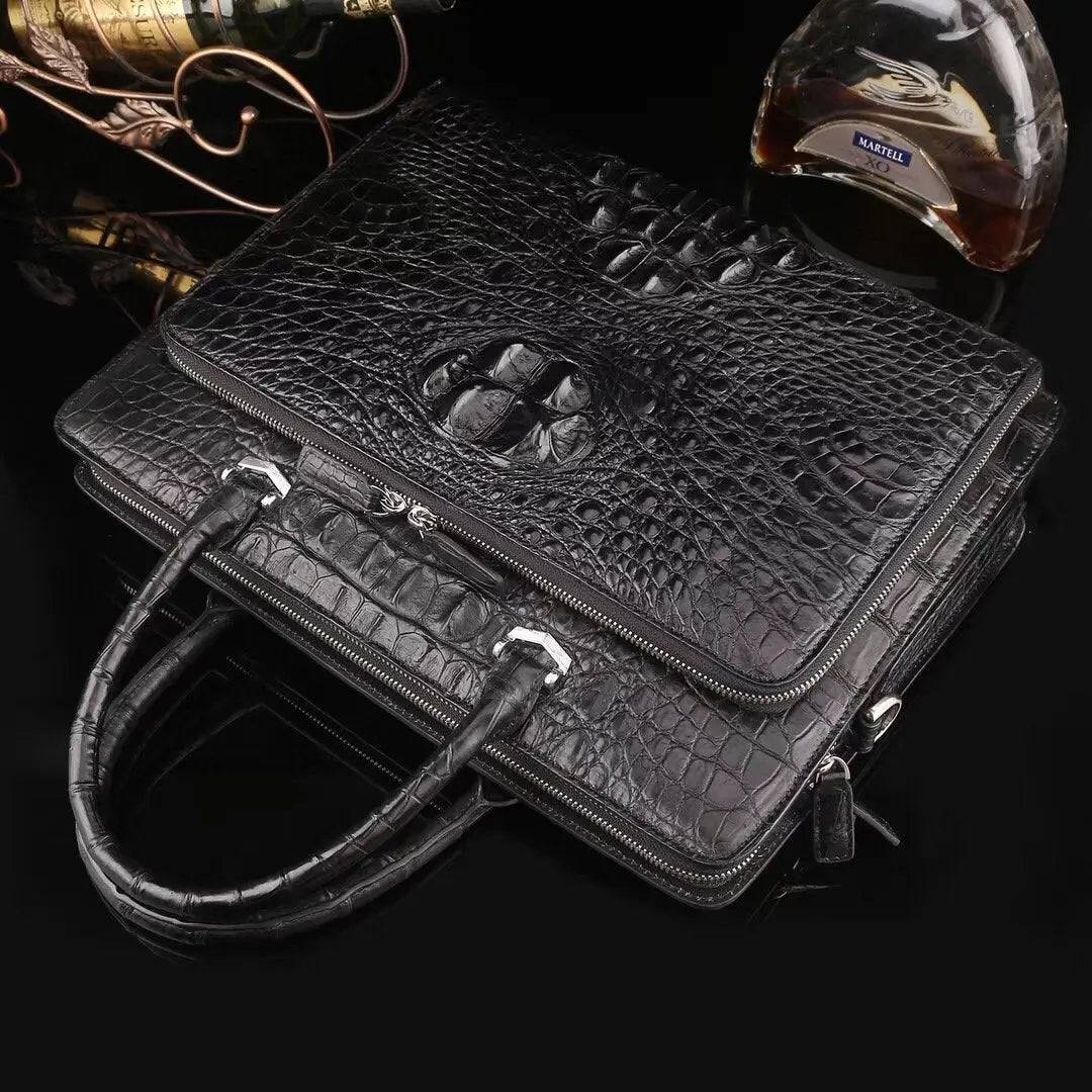 Crocodile Leather Briefcase Laptop Computer Handbag