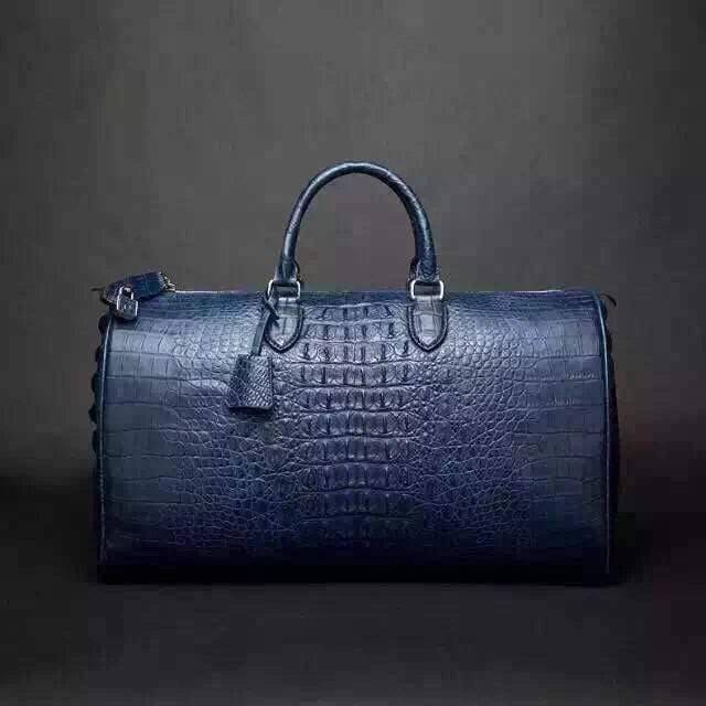 Crocodile Leather Large Travel Duffel Bag