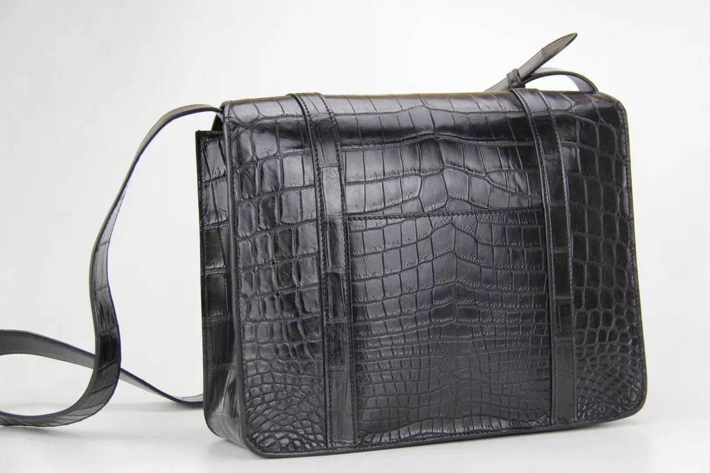 Crocodile Leather Messenger Postman  Cross Body Messenger Bag