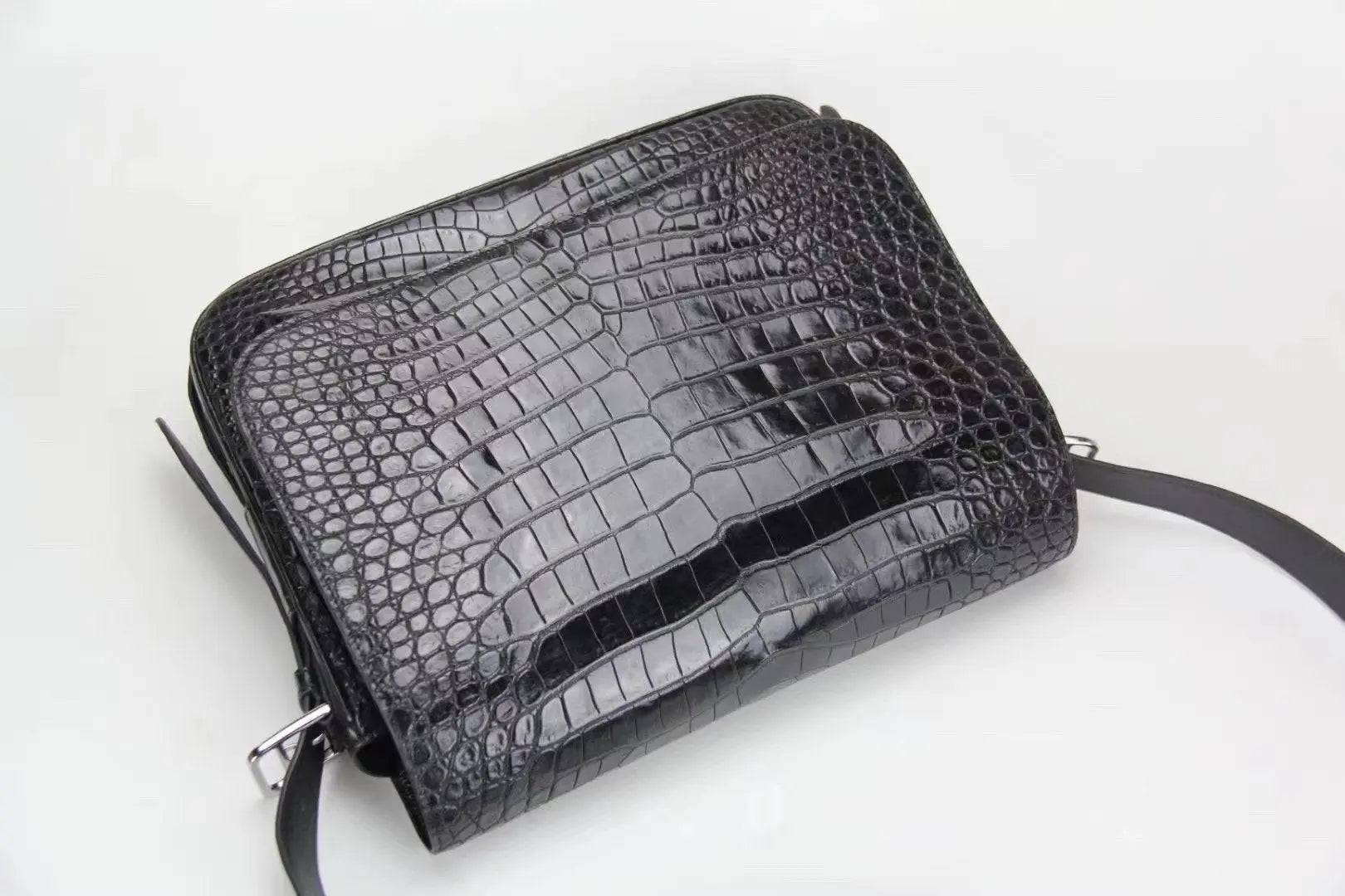 Crocodile Leather Postman Bag Cross Body Messenger Bag