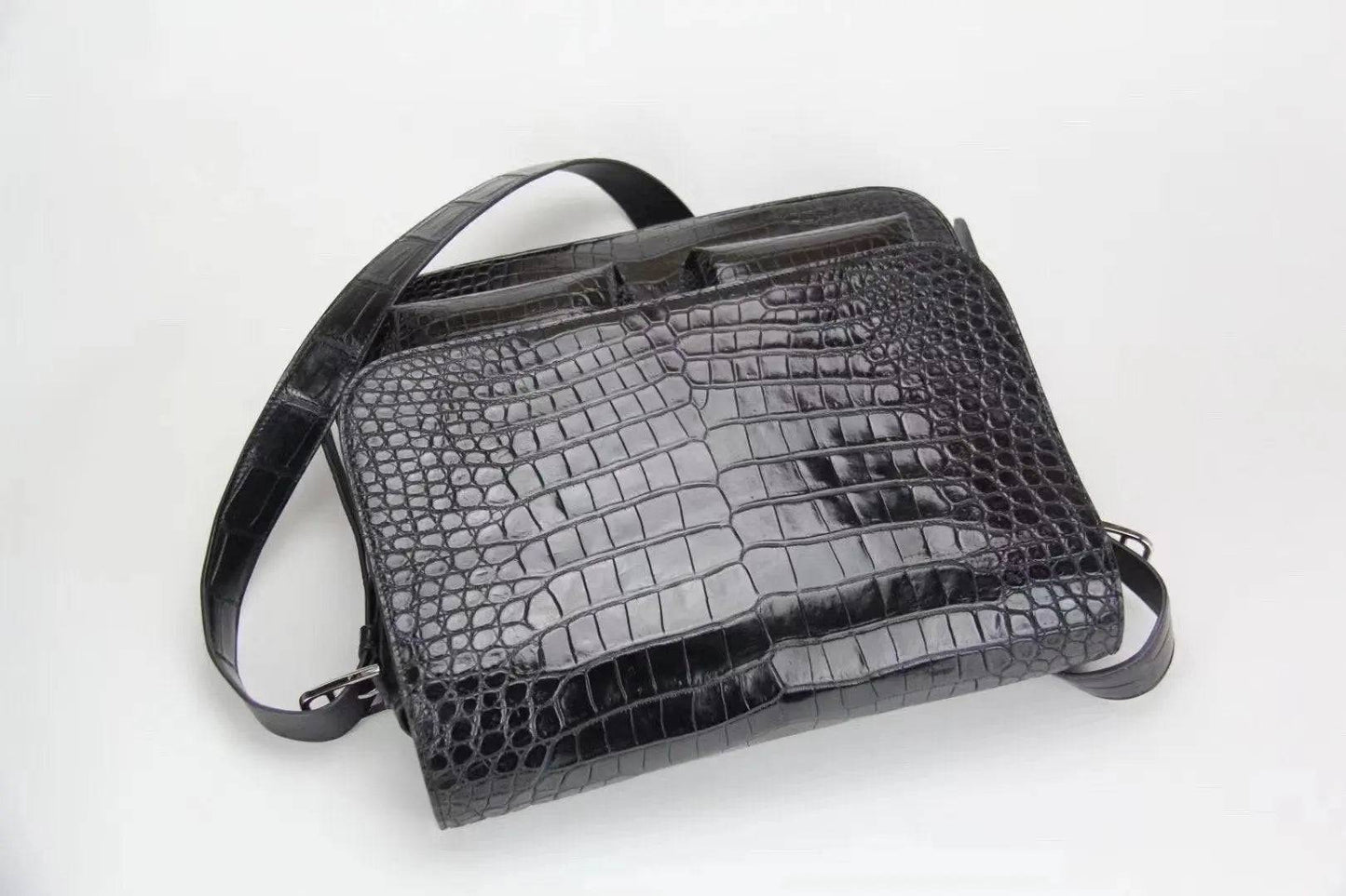 Crocodile Leather Postman Bag Cross Body Messenger Bag