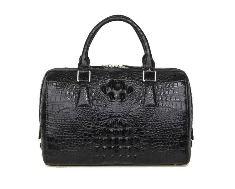 Crocodile Skin  Leather Boston Satchel Bags