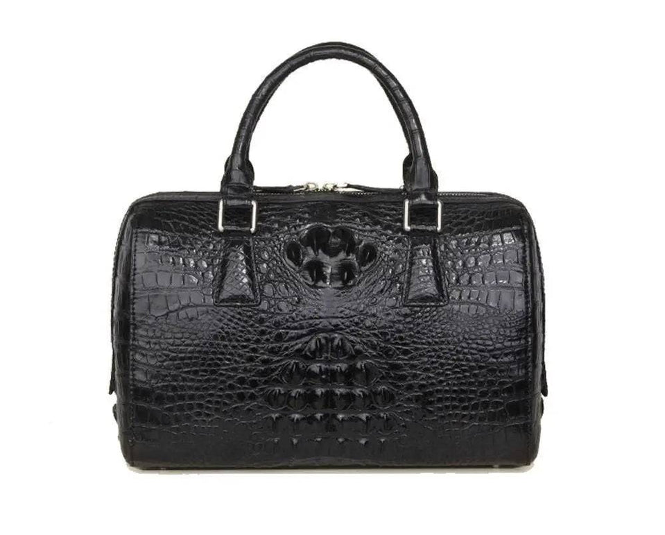 Crocodile Skin  Leather Boston Satchel Bags