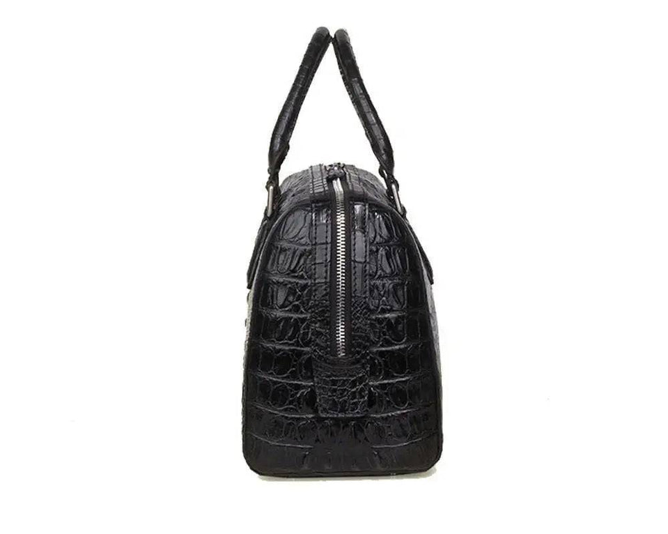 Crocodile Skin  Leather Boston Satchel Bags