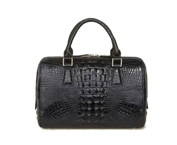 Crocodile Skin  Leather Boston Satchel Bags