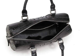 Crocodile Skin  Leather Boston Satchel Bags
