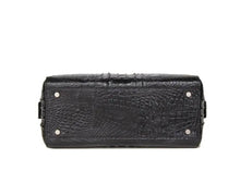 Crocodile Skin  Leather Boston Satchel Bags