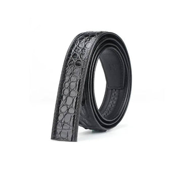 Crocodile Skin Bone Leather Waist Belt Without Buckle