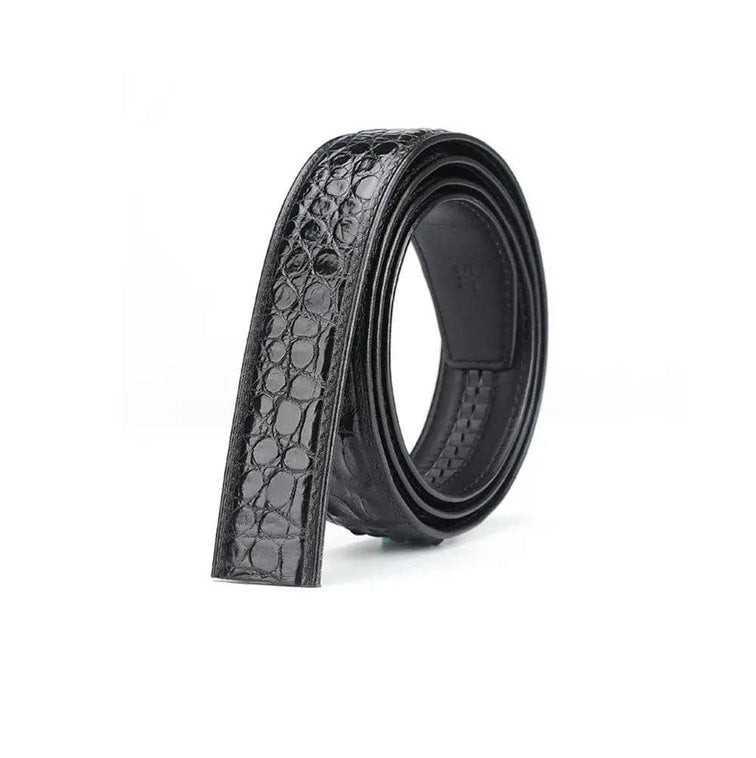 Crocodile Skin Bone Leather Waist Belt Without Buckle