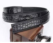 Crocodile Skin Bone Leather Waist Belt Without Buckle