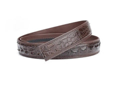 Crocodile Skin Bone Leather Waist Belt Without Buckle