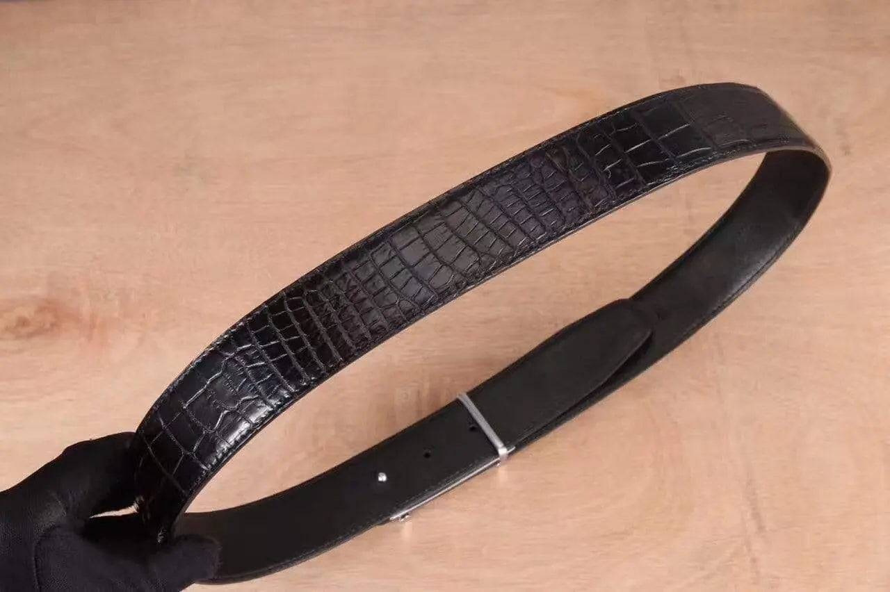 Crocodile Skin Single  Row Backbone Belt  For Mens Belt