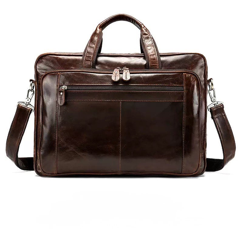 Rossie Viren Vegetable Brown Large Double Zip Briefcase