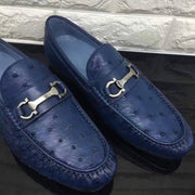 Crocodile Shoes Exotic Ostrich Skin Leather Slip-On~ Loafer Shoes for Men
