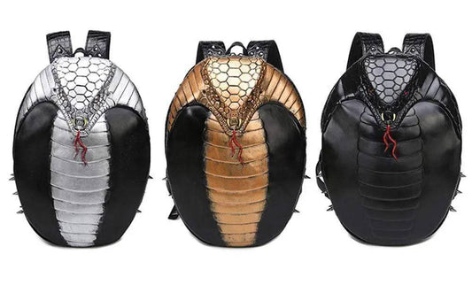 Fashion Punk Rivets Waterproof 3D Serpent Backpack Travelling Knapsack