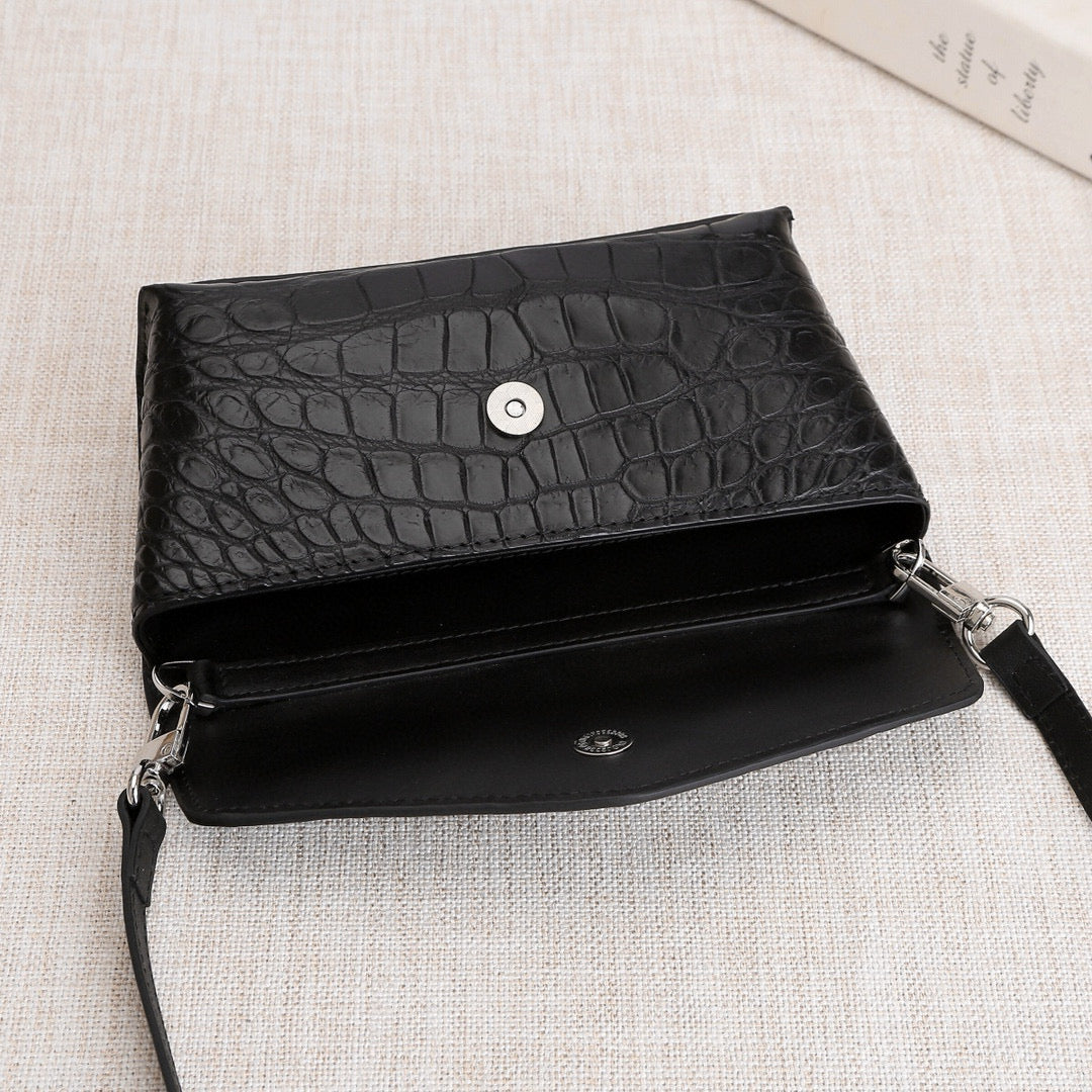 Genuine Crocodile Skin Leather Mini Cross Body Bag, Crocodile Leather Phone Bag