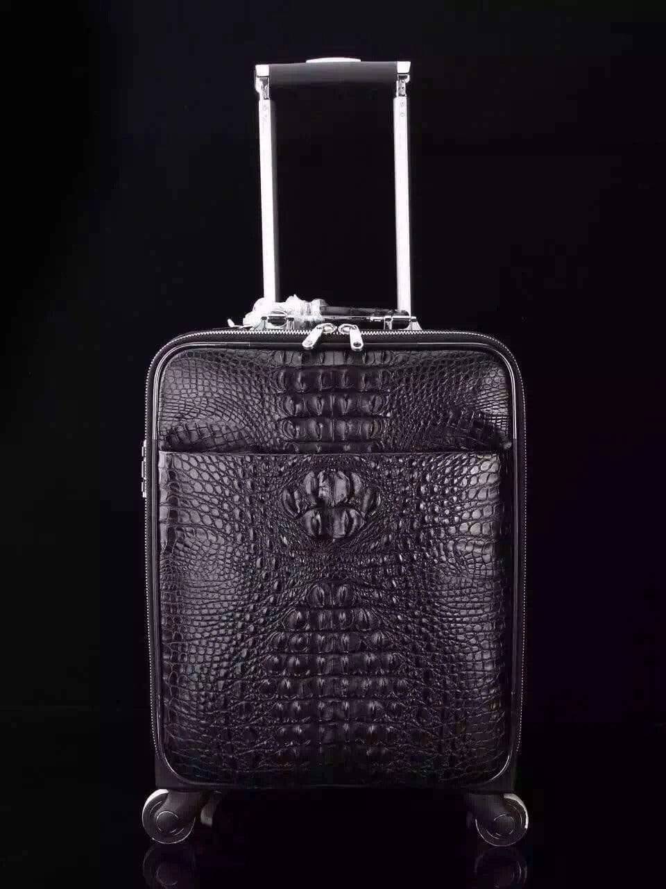 Genuine  Crocodile Leather Laptop Trolley Luggage Bags Case ,Travel Luggage Bags