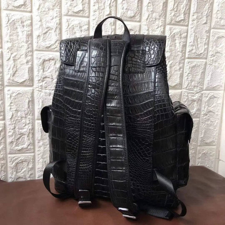 Genuine Crocodile  Bone Leather Backpack