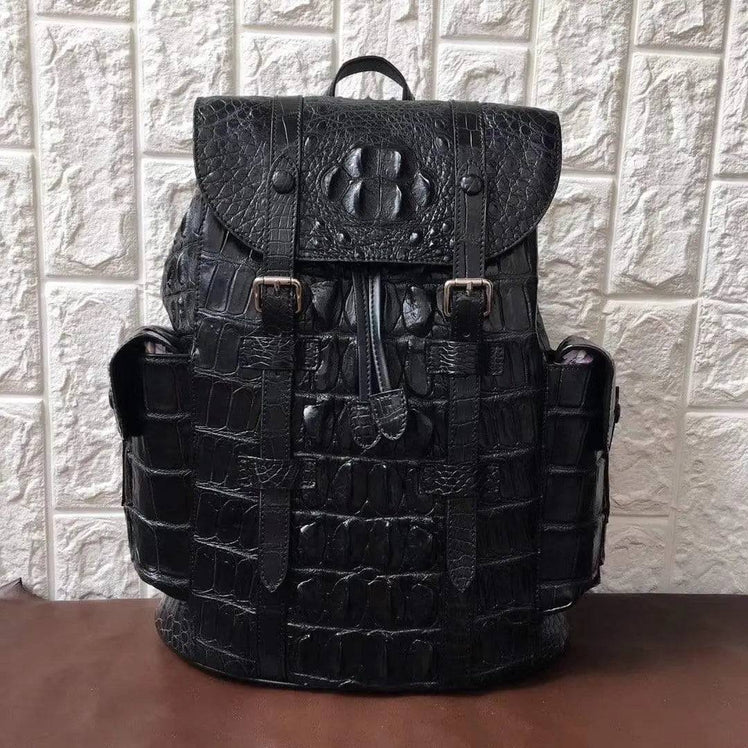 Genuine Crocodile  Bone Leather Backpack
