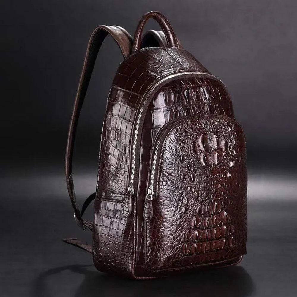 Genuine Crocodile Bone Leather Backpack For Men & Women