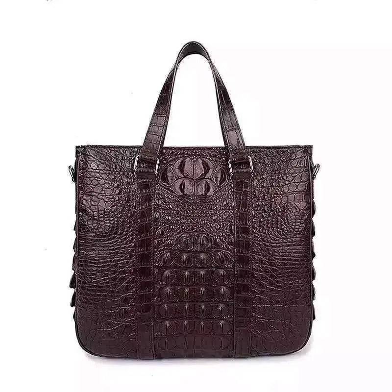 Genuine Crocodile Briefcase Computer Laptop Bag for Men