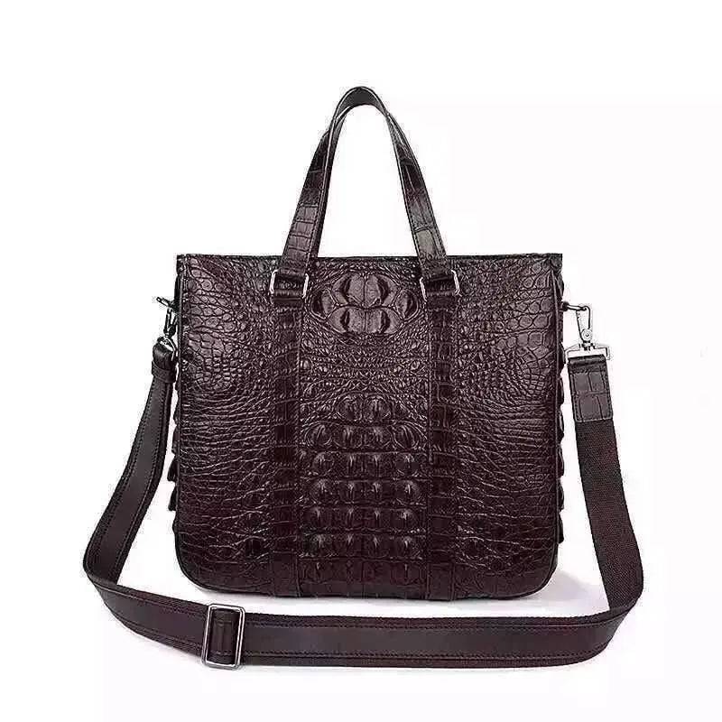 Genuine Crocodile Briefcase Computer Laptop Bag for Men